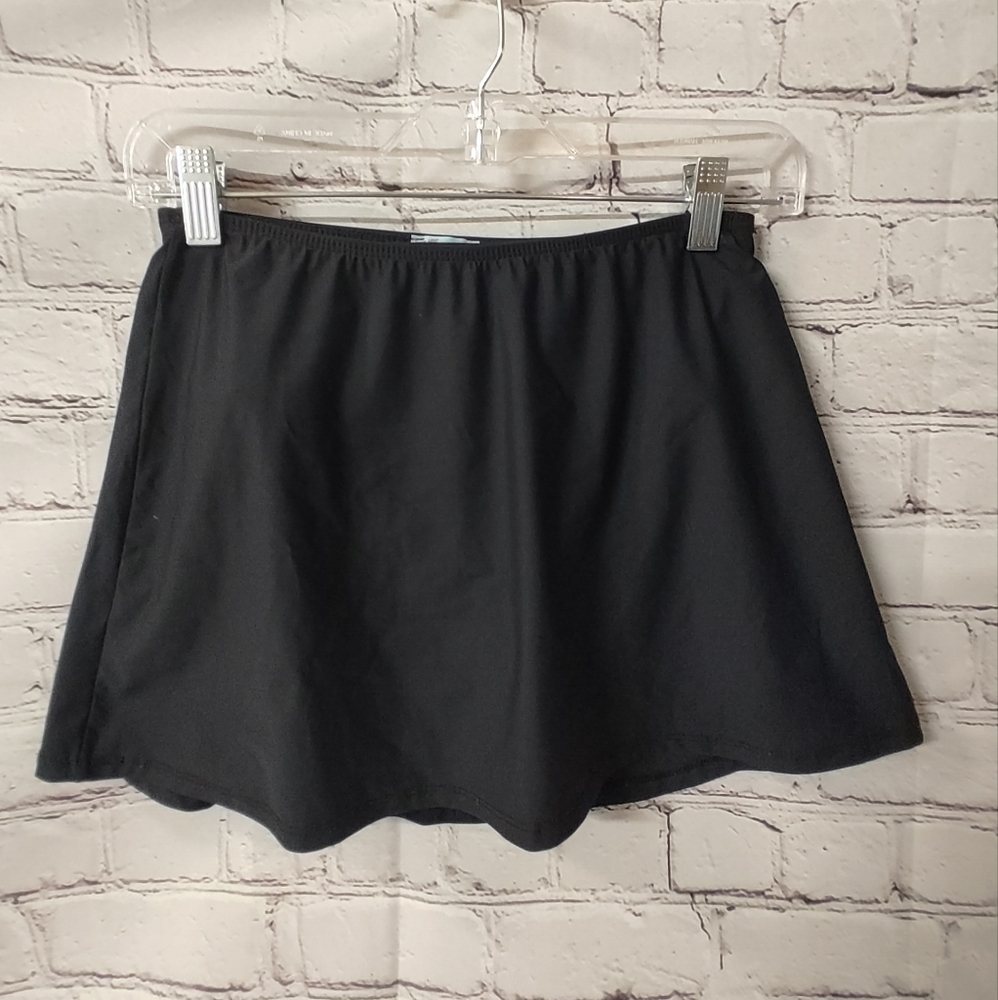 Assets by Sara Blakely Skort Swim Skirt Small Black with liner